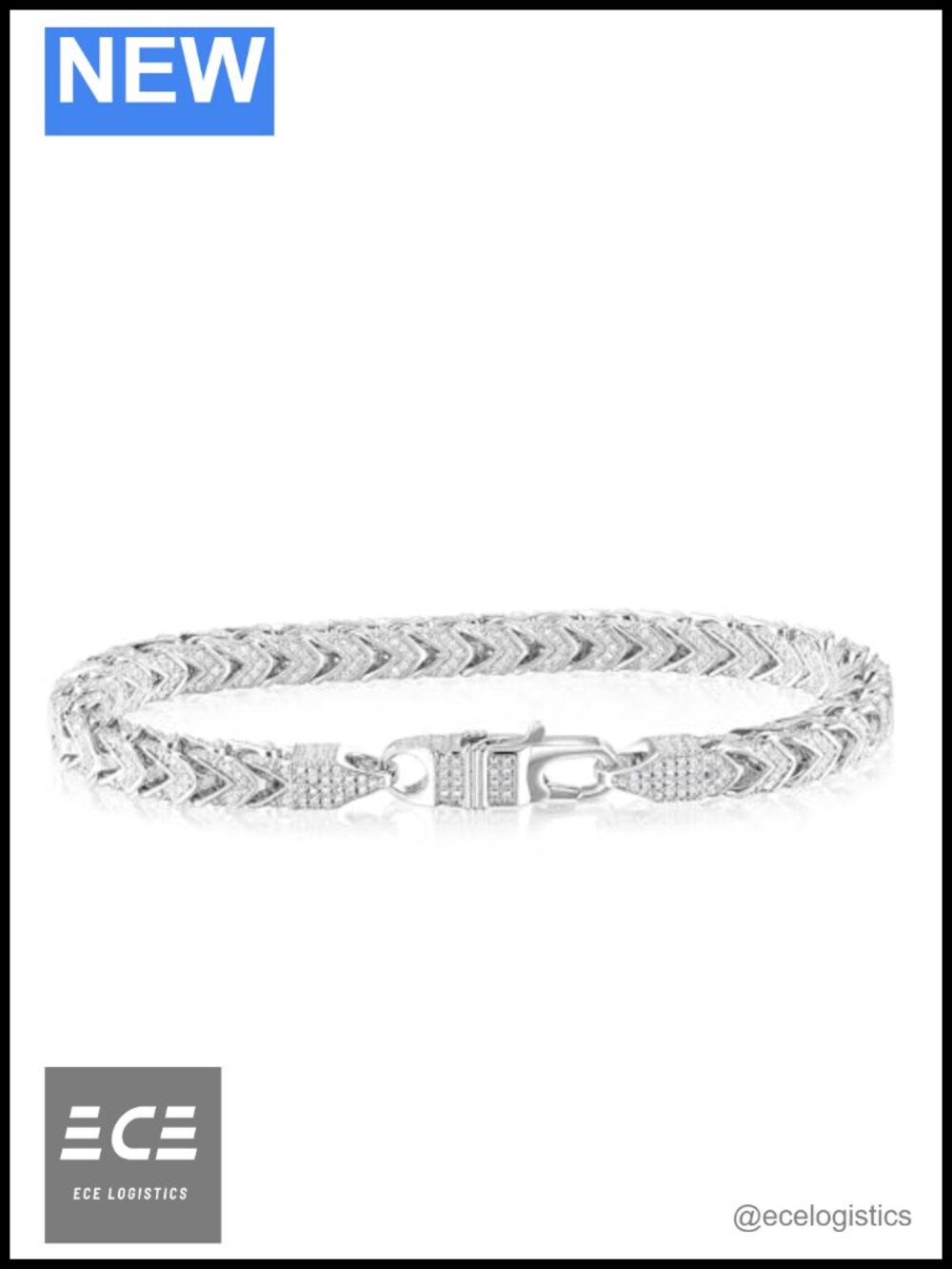 Cuban Link Tennis Bracelet 14K White Gold Plated Cubic Zirconia 6MM